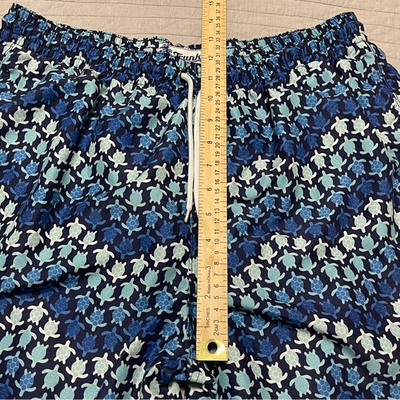 Trunks Surf & Swim Co Men's Blue Sano Turtle Printed Swim Trunks Size XL - Picture 4 of 11